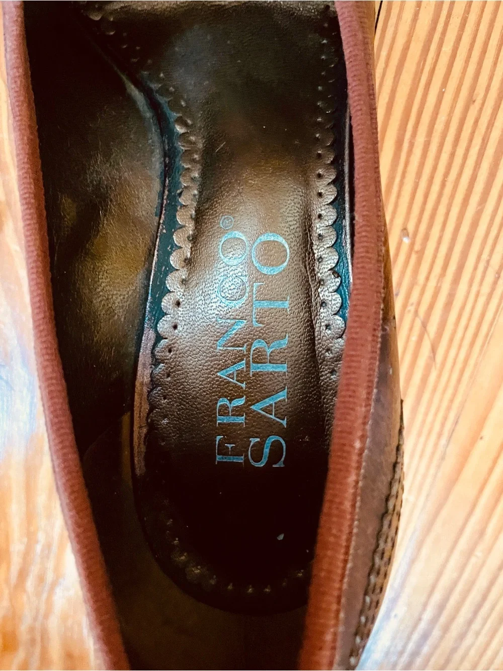 Franco Sarto Copper Leather Peep-Toe Heels | Size 7